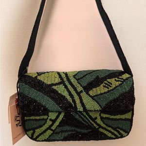 Direct Factory Celestial Sunburst Gemstone <b>Navy</b> Seed Bead Shoulder Bag Handcrafted <b>Handbag</b> Blueprint - Product Image 3