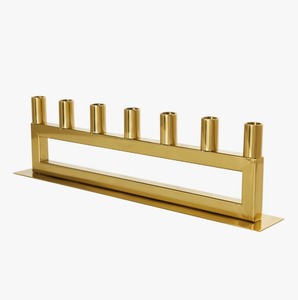 Elegant Gold <b>Iron</b> <b>7</b>-Candle Candelabra Rectangular Design Handmade Eco-Friendly Home Decoration Holder - Product Image 4