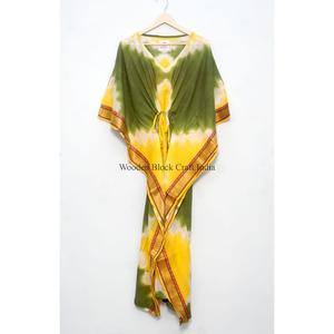 Kaftan long en pur coton doux, imprimé floral, pour futures mamans, idéal comme tenue de plage, vêtement de nuit ou tenue quotidienne confortable. - Product Image 6