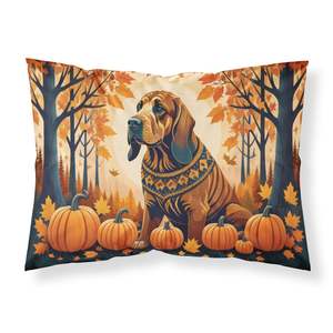 Bloodhound automne illustration décorative Standard taie d'oreiller léger Super doux facile d'entretien housses de coussin - Product Image 1