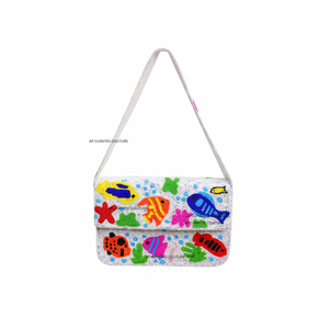 Sac à bandoulière bohème vintage de haute qualité, fait main pour femme, avec perles de rocaille personnalisées, motif océan, poignée tendance, personnalisable - Product Image 6