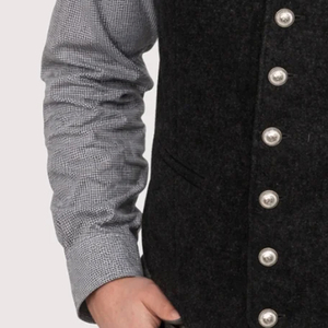 Chaleco Tradicional Bávaro Alemán para Hombre, Estilo Casual Elegante, Reversible, Transpirable, Cuello Alto, Botones Cortos, Otoño - Product Image 6