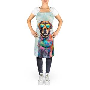 Tablier Hippie Dawg unisexe multicolore grand pour la cuisine conçu pour les adultes hommes femmes mettant en vedette Chic chocolat Labrador - Product Image 2