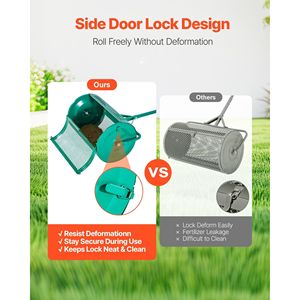 24 spalmatori di Compost in acciaio verniciato a polvere larga con impugnatura a spinta/traino per muschio di torba 4 altezze modello di seme di erba da giardino regolabile - Product Image 5