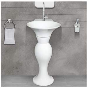 Heavy duty ceramic laundry sink pedestal basin 445x530x810mm bathroom washtub porcelain washing clothes basin erika set - Product Image 3