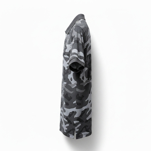 Vente en gros fabricant : Haut de golf d'été respirant pour homme en toile de polyester et coton unie, personnalisable avec impression de logo de marque - Product Image 3
