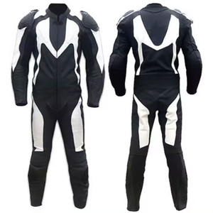 Men's Winter Motorbike Leather Suit % Genuine Leather Anti-UV Full Sleeve Racing Protection - Product Image 5