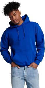 Sweat à capuche unisexe en molleton de coton épais bleu roi premium, uni, avec col en V et poche kangourou - Product Image 4