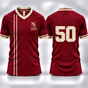 เสื้อฟุตบอลทีมสั่งทำขายส่ง ชุดยูนิฟอร์มแขนสั้น ผ้าโพลีเอสเตอร์ตาข่าย 100% แห้งเร็ว ป้องกันแบคทีเรีย NAVISTA - Product Image 2