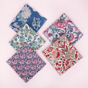 Summer Collection Eco-Friendly Cotton Hand Block Printed Floral Pattern Breathable <b>Tie</b> <b>Back</b> Multifunctional Bandana for Men - Product Image 2