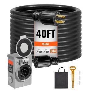 Kit Scatola di Ingresso Alimentazione Generatore 30A con Cavo Intrecciato NEMA L14 30P/L14 30R STW 10AWG da 40 Piedi - Product Image 1