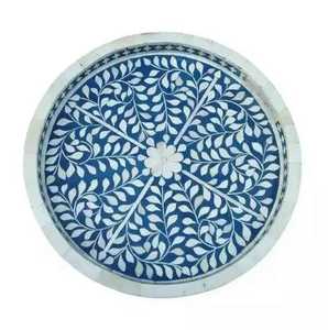 Bandeja de resina personalizada con incrustaciones de nácar para decoración de alimentos, bandeja decorativa para catering de bodas, bandejas de resina con nácar para servir. - Product Image 6
