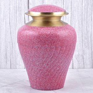 Urna funeraria de latón floral blanca y plateada para adultos, con superficie pulida, para cenizas humanas, urna conmemorativa y de entierro. - Product Image 2