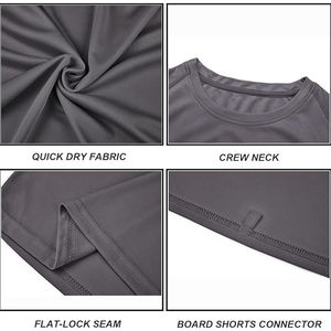 T-shirt décontracté à manches courtes pour homme, personnalisable, faible MOQ, couleur unie, respirant, séchage rapide, grandes tailles, polyester/coton, collection été 2026 - Product Image 6