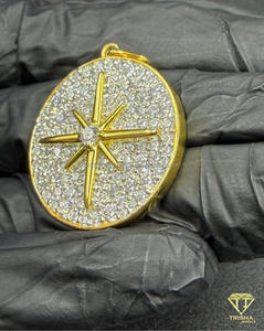 Colgante de Estrella de Lujo en Plata de Ley 925 con Diamantes de Moissanita - Product Image 3