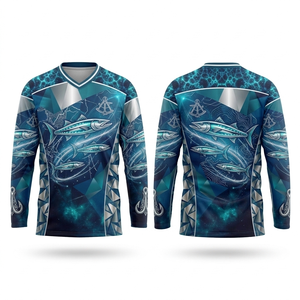 Service OEM en gros, maillot de pêche personnalisé 100% polyester respirant à séchage rapide, haute qualité, sublimé, manches longues, protection UV - Product Image 6