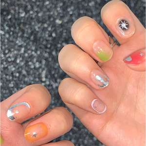 Autocollants pour ongles en gel semi-durci de qualité salon 100% réel coréen, vegan, sans cruauté, non toxique, manucure en gros 28 - Product Image 4