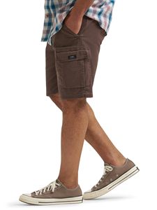 Pantalones Cortos Cargo Marrones para Hombre, Color Sólido, Algodón Transpirable, Estilo Bermuda Informal, Cintura Media, Cierre de Botones, Bolsillos - Product Image 3