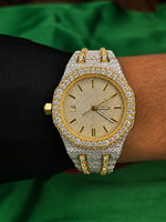 Reloj de Pulsera de Lujo para Hombre, Estilo Hip Hop, con Movimiento Automático, Chapado en Oro Rosa de Dos Tonos y Diamantes VVS