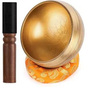 Cuenco tibetano de metal premium para meditación, sanación, sonido, yoga, relajación, mindfulness y uso en templos. - Product Image 6