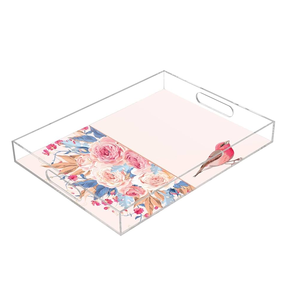 Multicolour Acrylic Printed Serving Storage Tray For Serving Beverages Snacks Breakfast Stylish Organizer Tray For Coffee <b>Table</b> - Product Image 2