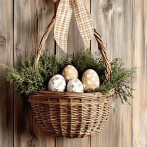 Super Lovely Gift <b>Hamper</b> Baskets Water Hyacinth Basket Single Non-Folding Multifunction for <b>Picnic</b> Decoration Easter OEM Vietnam - Product Image 2