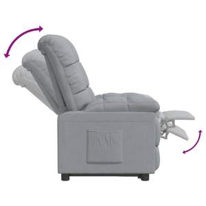 Fauteuil inclinable gris clair 100% polyester, en contreplaqué et fer, matériau de qualité moyenne - Product Image 6