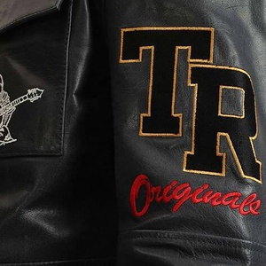 Factory-Made Men's <b>Winter</b> Leather Jacket High Quality Embroidered Hip Hop Style with Zipper Closure Hot Sales - Product Image 6