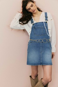 Salopette en jean pour femme de style vintage, bretelles réglables, coupe ajustée, douce et confortable, tenue décontractée streetwear - Product Image 5
