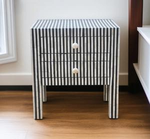 Mesa de Cajones con Incrustaciones de Hueso de ILAHI, Diseño Moderno con Detalles de Ágata, Almacenamiento de Tres Niveles, Mueble Portátil para el Hogar - Product Image 6