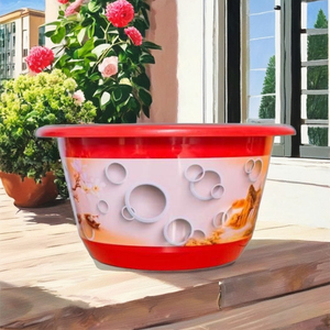 Best Seller Printed Bell Shaped <b>Planter</b> With Base for Home Decoration - Product Image 3