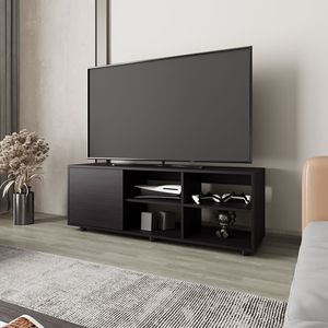 FM mobile Parker Wengue TV Stand con porta e deposito aperto - Product Image 1