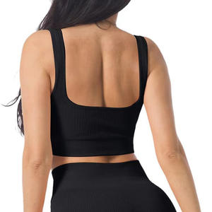 Custom Design Manufacturer's Women's Sports Fitness Bra Seamless Knitted Breathable Front Reversible Eco-Friendly Shockproof Bra - Product Image 3