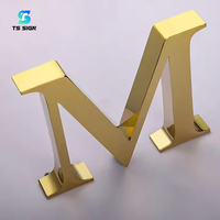 Letrero 3D de Acero Inoxidable Espejo de Alta Calidad, Sin Iluminación, Brillante, con Letras en Relieve, para Nombre de Marca, Empresa, Estudio o Negocio