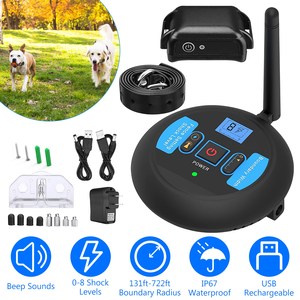 Small Medium <b>Large</b> <b>Dogs</b> Electric Training <b>Collar</b> 1Set Wireless Pet Shock Boundary Containment System Electric <b>Dog</b> Fence - Product Image 5