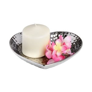 Plateau en aluminium plaqué argent de style élégant en forme de cœur pour offrir en cadeau, pour la décoration de la maison, pour la décoration de la chambre, cadeau de Noël - Product Image 1