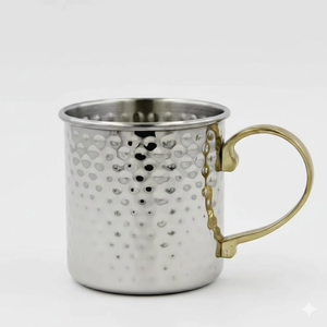 Tasse droite martelée en acier inoxydable, tasse de Mule de moscou avec Logo, tasses de Mule de moscou en cuivre de Sublimation - Product Image 1