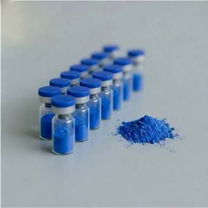 Vente en gros de peptides cosmétiques GHK Cu Blue Copper en flacons, poudre de haute pureté pour le raffermissement du corps, expédition sécurisée, en stock - Product Image 1