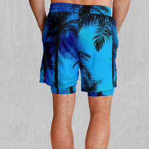 Shorts de surf et de plage élastiques à séchage rapide pour hommes, imprimés, pour le fitness, vente en gros, avec motif planche de surf, teinture unie - Product Image 4