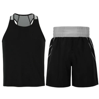Conjunto de Camiseta sin Mangas y Pantalones Cortos para Boxeo, Transpirable, de Secado Rápido, Elástico, 100% Poliéster, Uniforme para Entrenamiento y Sparring