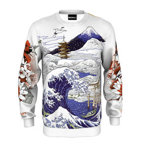 Sudadera de terciopelo personalizada de alta calidad para hombre, Jogger de cuello redondo de algodón con impresión Digital, felpa teñida lisa en blanco para invierno - Product Image 1