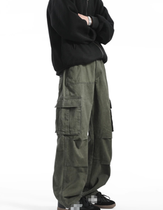 Pantalones Cargo de Hombre, Nueva Tendencia, Alta Calidad, Multibolsillos, Holgados, Casuales, Estilo Urbano, Pierna Ancha, Rectos, Color Sólido - Product Image 4