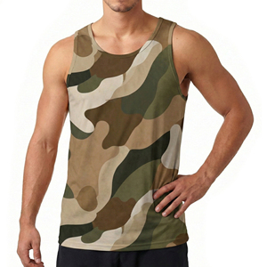 Men's Custom <b>Camo</b> Athletic Tank <b>Top</b> Moisture Wicking Stretch Fabric Muscle Tee Gym Fitness Training OEM Wholesale Rate Tank <b>Tops</b> - Product Image 5