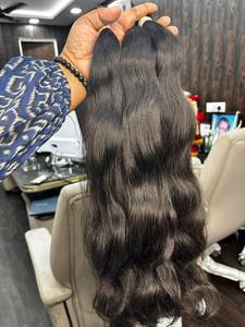 Extensions de cheveux humains ondulés et raides naturels, légers et écologiques, en vrac, provenant d'un seul donneur - Product Image 2