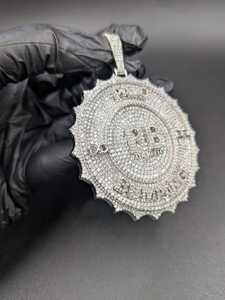Colgante de Plata de Ley 925 con Letra Personalizada, Chapado en Rodio, con Diamante Moissanite VVS, Unisex, para Uso Diario - Product Image 5