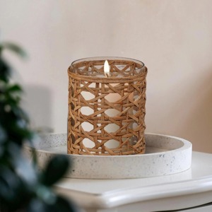 <b>Set</b> of 2 Handmade Rattan Candle Holders Natural Woven Hurricane <b>Lanterns</b> for Home Table Decor And Wedding Centerpiece From India - Product Image 6