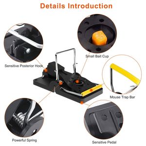 Confezione da 6 Trappole per Topi Riutilizzabili a Scatto, Efficace Dispositivo per il Controllo dei Roditori, Cattura Topi - Product Image 2