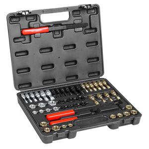 Set di 49 Pezzi per Riparazione Filettature Auto, Kit Ripristino Filettature UNC UNF Metriche, 22 Maschi, 24 Filiere, 3 Lime per Filettature - Product Image 2