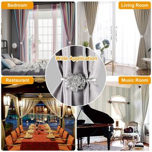 2 Confezioni di Fermacurtain Magnetici Floreali Estensibili, Decorazioni per Finestre, Clip per Tende da Soggiorno e Ristorante - Product Image 1