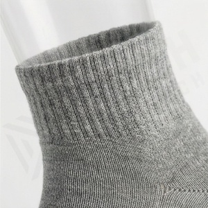 Crew Socks Solid Gray 100% Cotton Breathable Knitted for Daily Casual Wear Autumn Season Adults Standard Thickness - Product Image 4